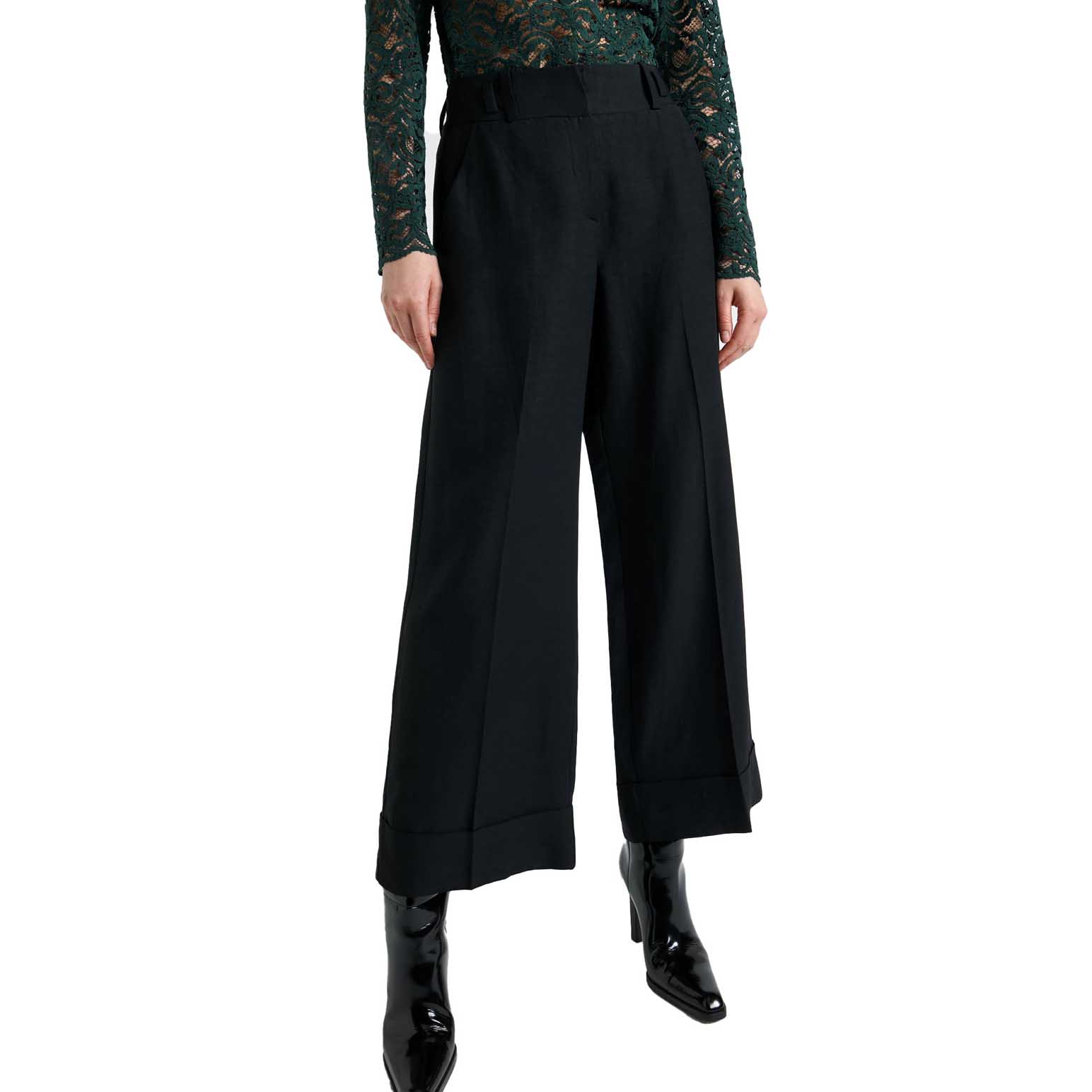 Cue Viscose Linen Cropped Pant